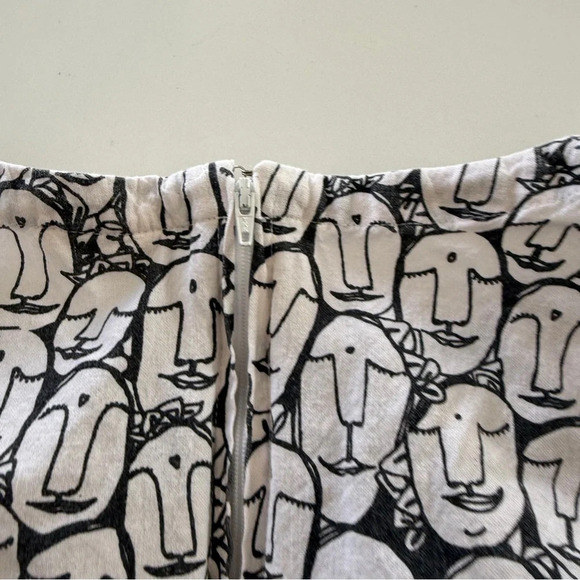 Mata Traders- 100% Cotton- Black and White- Face Print Dress- Ethical- Unique- M - Picture 5 of 13